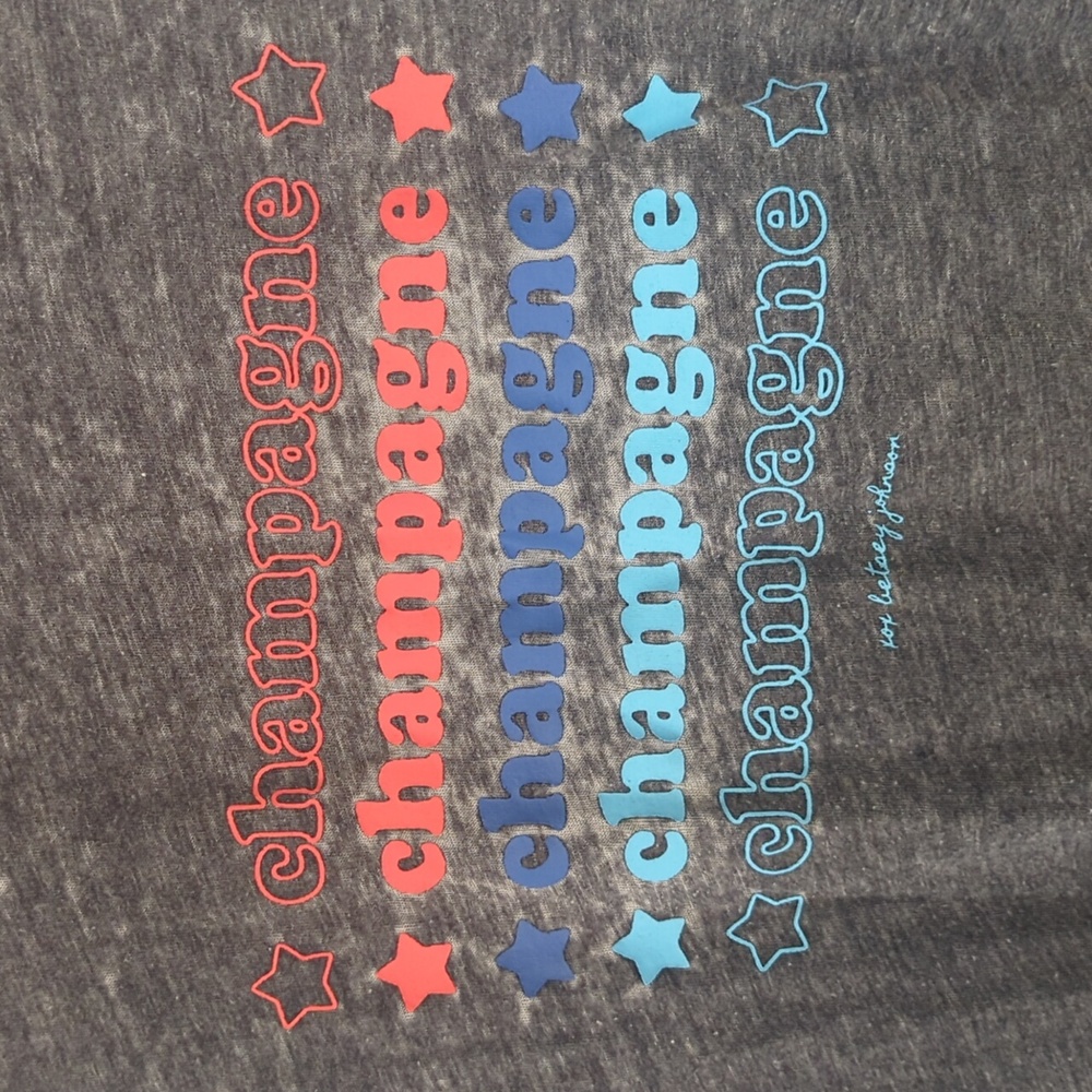 Champagne For Betsey Johnson Gray Preformance Mineral-Wash Tank Top Medium M - Picture 3 of 7